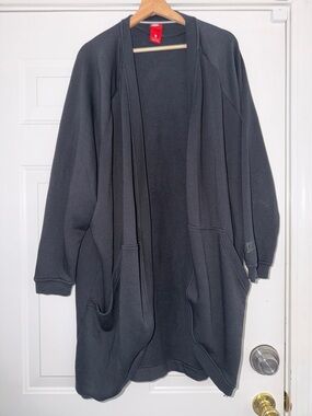 Nike Red Label sweatshirt. Women's Black Longline Open Cardigan. Sz 2x